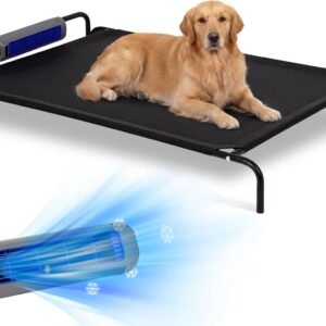 Tailwaggz Elevated Outdoor Dog Bed with Fan