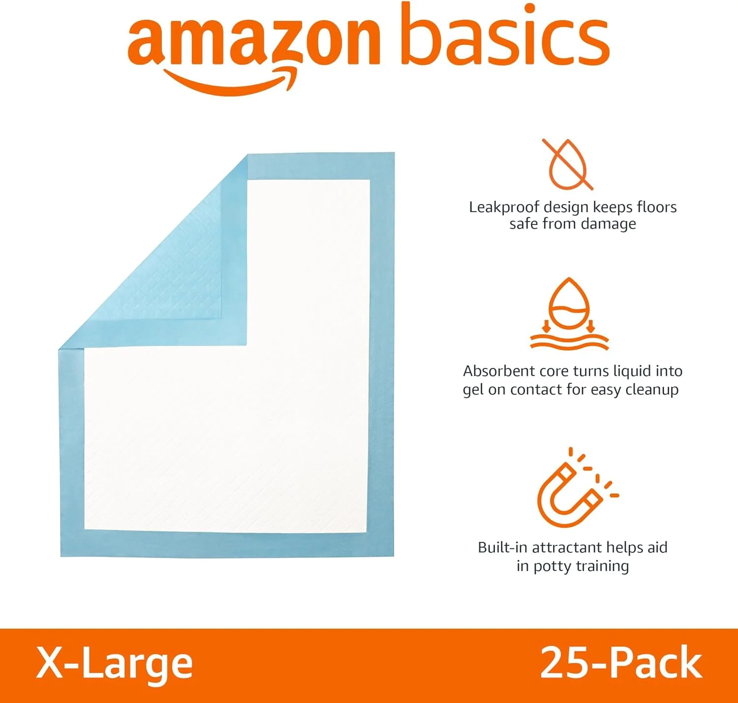 Leak-proof border of Amazon Basics Super Absorbent Potty Pad