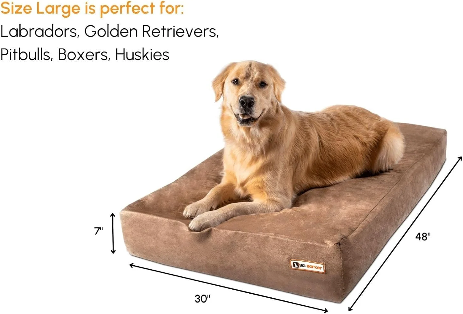 Dog comfortably resting on the Barker Beds Large Orthopedic Dog Bed, illustrating joint support
