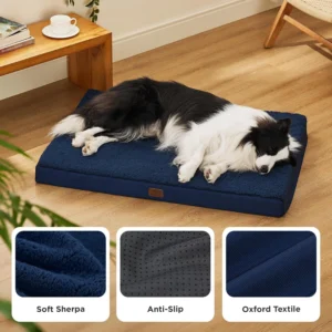 Bedsure Dog Beds Large Sized Dog - Comfy Flat Pet Beds with Removable Washable Cover, Orthopedic Egg Crate Foam Puppy Mat, Suitable for Pet Up to 65 lbs view 4