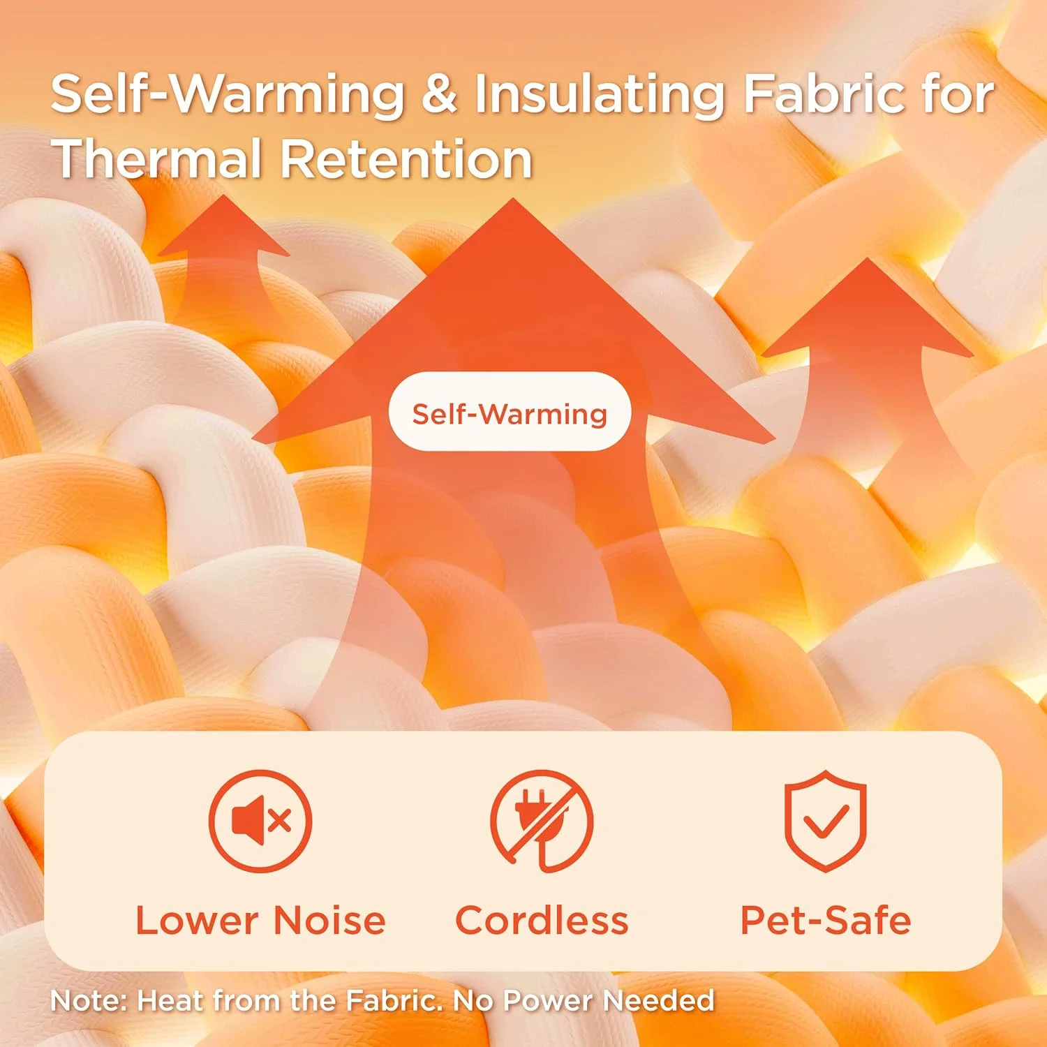 Close-up of orthopedic egg-crate foam in Bedsure Self Warming Dog Bed