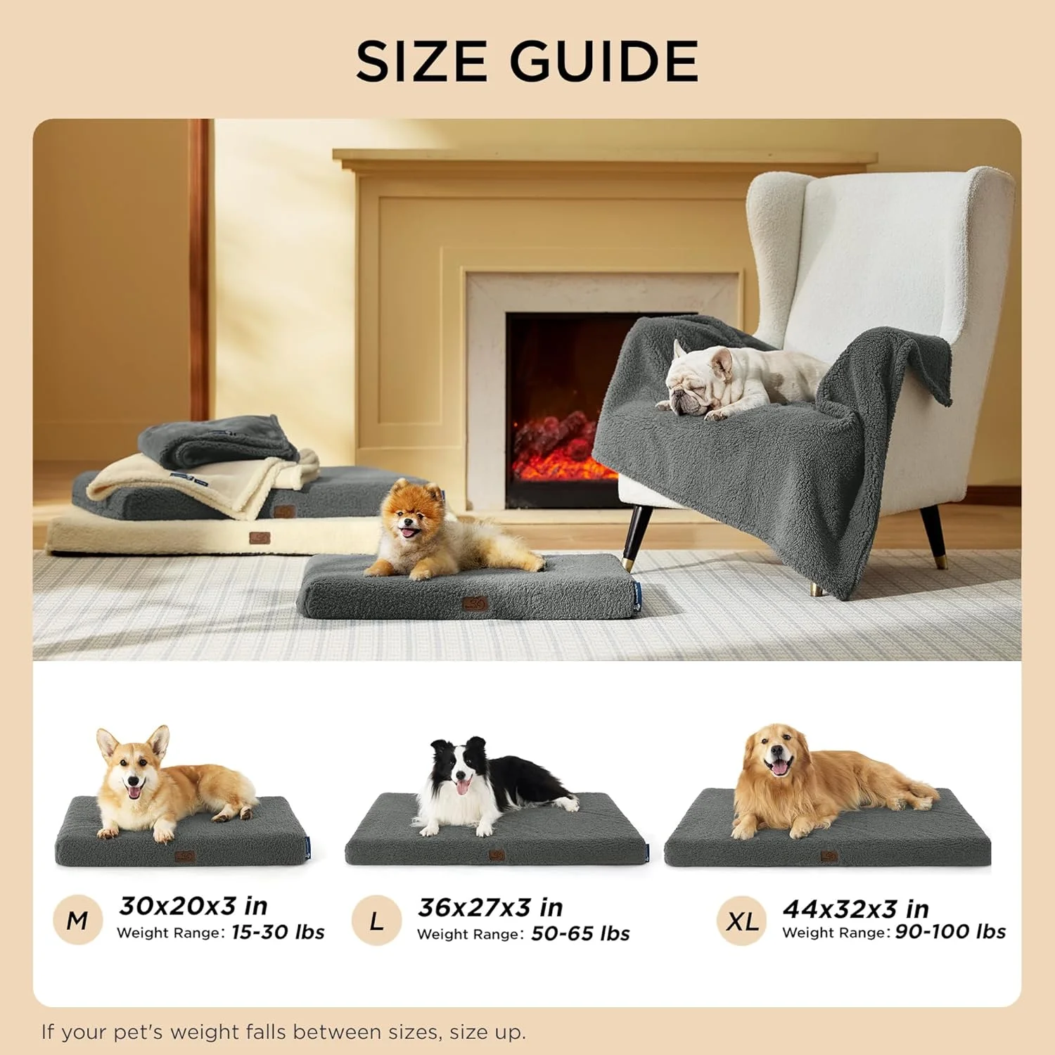 Non-slip bottom of Bedsure Self Warming Dog Bed for stability