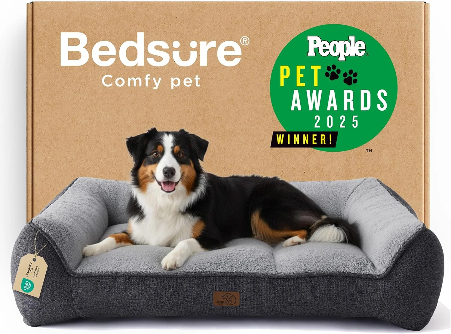 Close-up of the Bedsure SupportMax XL Pro orthopedic dog bed's thick foam base