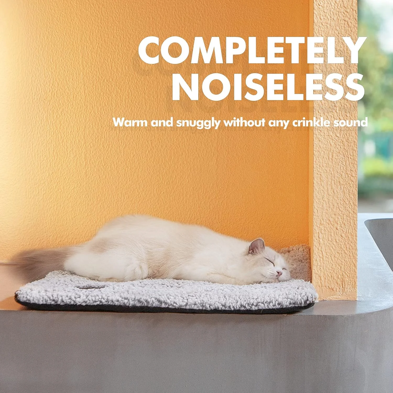 A senior dog comfortably resting on the CozyWarm Self-Heating Pet Mat