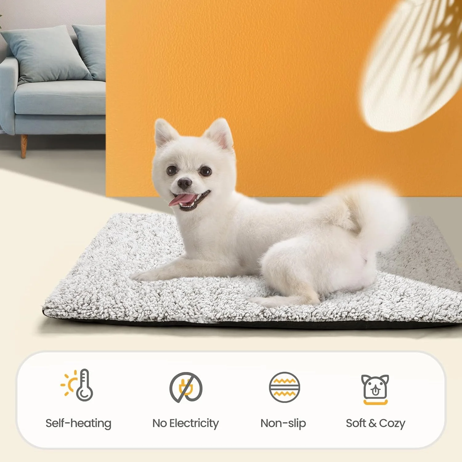 Underside of the CozyWarm Self-Heating Pet Mat showing its non-slip base