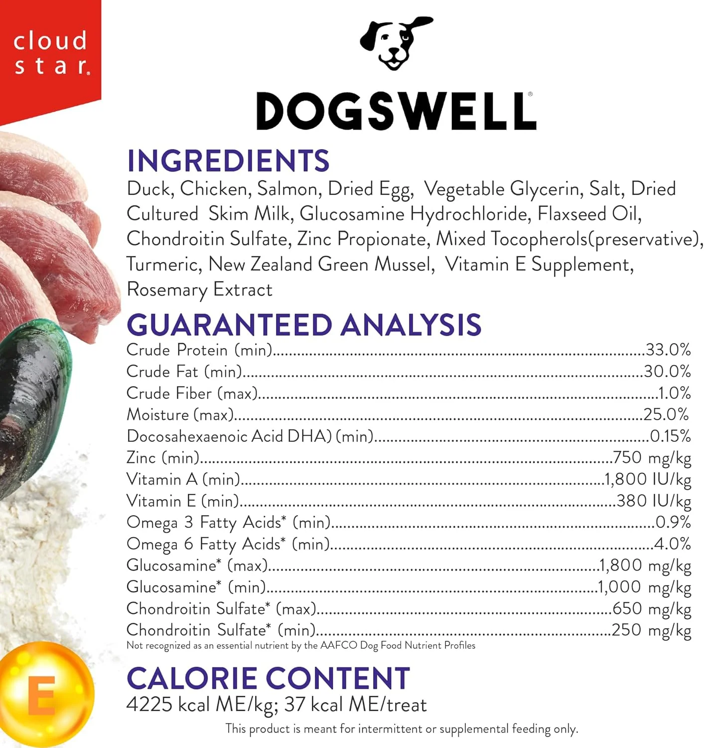 Dogswell Lifestage Senior Treats with 33% protein from real duck for muscle support