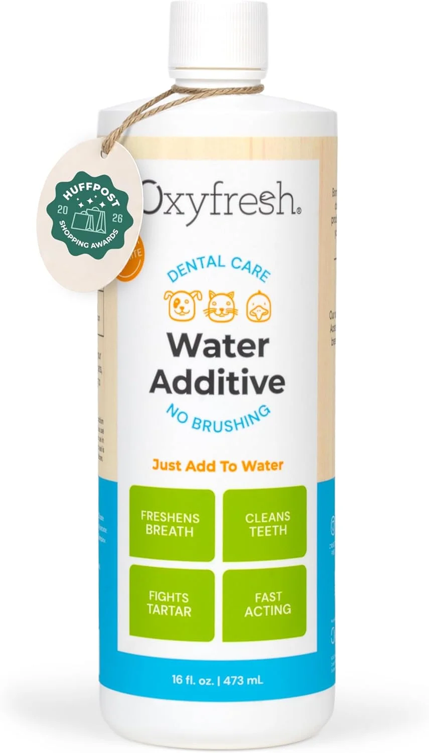 Oxyfresh Pet Dental Care Solution bottle and cap