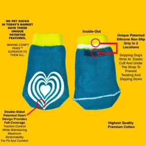 PawFlex Comfy Pawz Cotton Dog Socks view 4