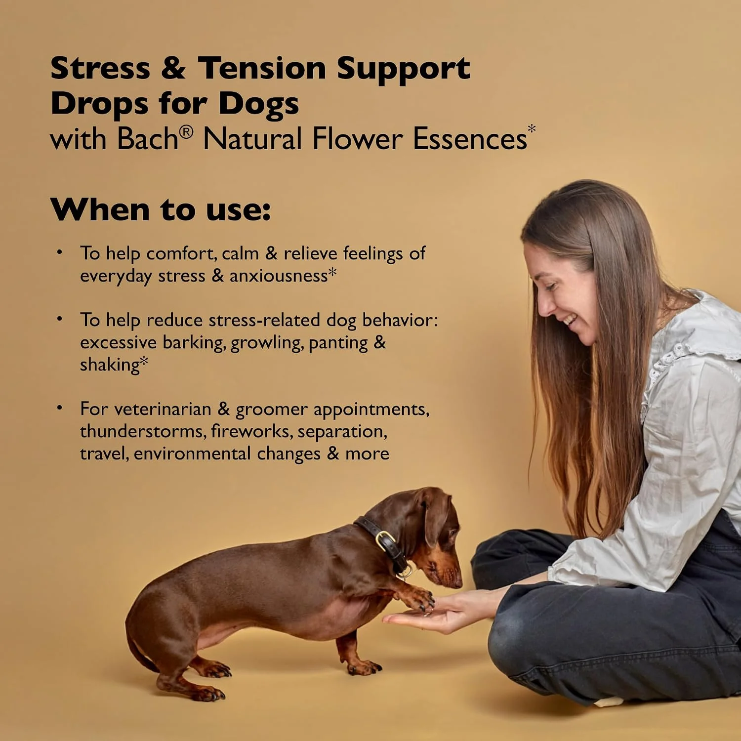 Diagram showing how RESCUE Remedy Pet Dropper works on emotional balance without sedation