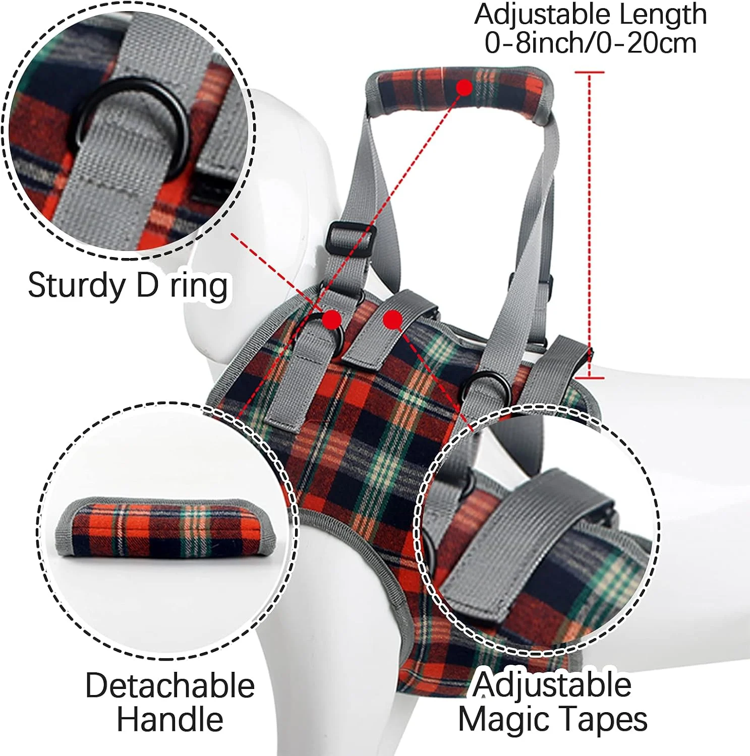 Close-up of the padded handle of the ROZKITCH Dog Lift Harness