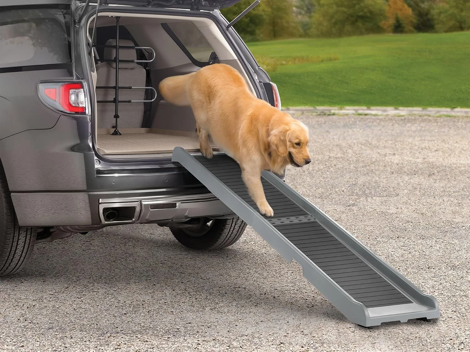 Close-up of the WeatherTech PetRamp's textured, non-slip surface for secure pet traction