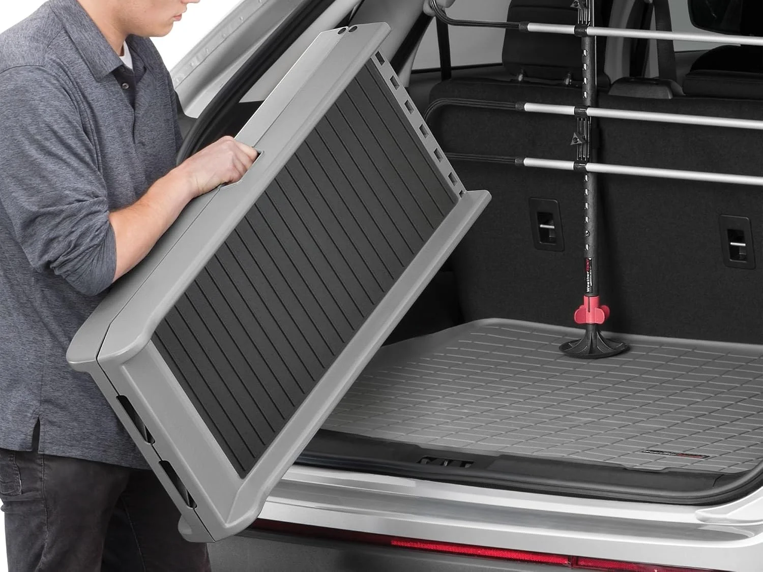 WeatherTech PetRamp demonstrating its sturdy construction supporting a pet