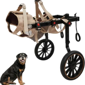 2-Wheel Dog Wheelchairs for Back Legs, Adjustable Pet Rehabilitation Walking Aid & Mobility Support Cart for Medium/Large Dogs, Weight Capacity 44-77 lbs - Size XXL view 1