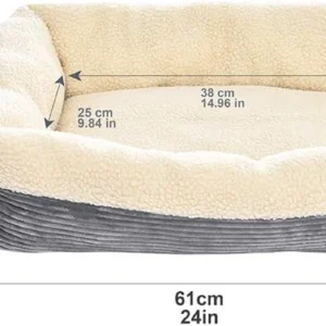 Amazon Basics Anti-Slip Self-Warming Pet Bed For Cat or Dog, Rectangle, Grey, 24"L x 20"W x 7"H view 2