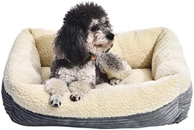 Amazon Basics Anti-Slip Self-Warming Pet Bed For Cat or Dog, Rectangle, Grey, 24"L x 20"W x 7"H