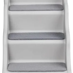 Amazon Basics Foldable Non-Slip Pet Stairs for Small Dogs and Cats, Senior Pets, Easy to Climb, 14.6" x 22.75" x 19.5", Grey