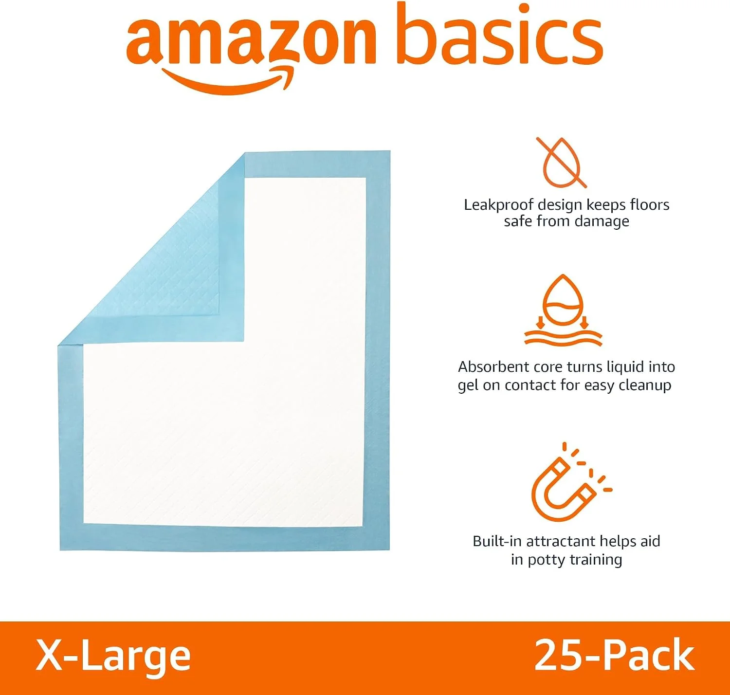 Cross-section of 5-layer absorbent puppy pad