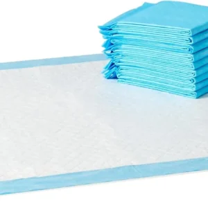 Amazon Basics Super Absorbent Dog and Puppy Potty Pads, Leak-Proof 5-Layer Design with Quick-Dry Surface for Housebreaking, Heavy Duty Absorbency, X-Large, 28 x 34 Inch, Blue & White, 25-Pack