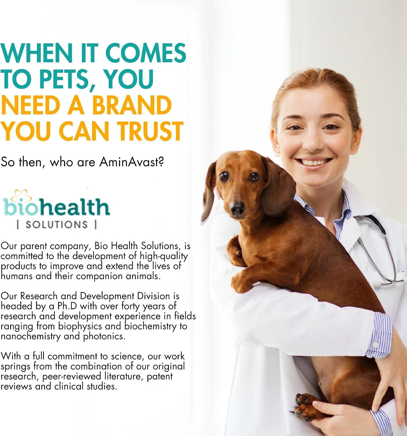 Veterinarian holding pet