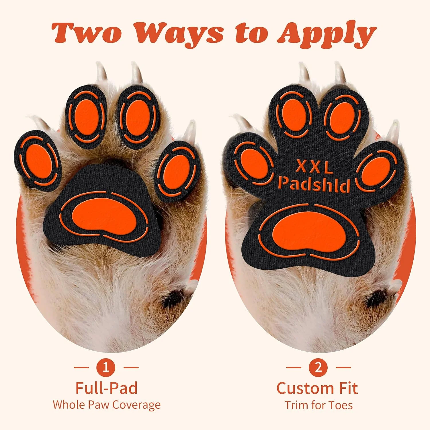 Variety of dog breeds benefitting from paw grips