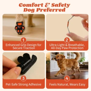 Anti Slip Dog Paw Pads for Senior Dogs - Paw Grips for Hardwood Floors, Enhanced Balance Traction Pads, Breathable Pet Paw Stickers Protectors for Dogs 7 Sets (28 Pcs) S view 3