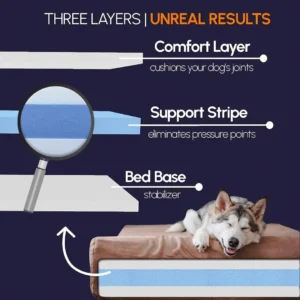 Barker Beds Large Orthopedic Dog Bed - 7" Memory Foam Mattress - 50-70 lbs - Joint Pain & Arthritis Support - Vet Recommended, Washable Cover - Made in USA - 48"x30"x7" - Khaki view 4