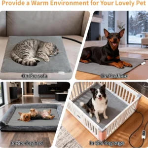 BECEMURU Cat Heating Pad, Waterproof Adjustable Temperature Heated Cat Bed 18x16 in, Chew-Resistant Cord Electric Warm Bed for Senior Pets, Soothing Pain Relief for Arthritis view 6