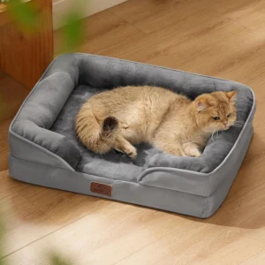 Bedsure Orthopedic Dog Beds for Extra Small Dogs- Washable Dog Cat Bed Waterproof, Comfort Pet Couch Sofa with Washable Removable Cover, Pets Bed with Nonskid Bottom, Grey, 20" view 1