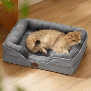 Bedsure Orthopedic Dog Beds for Extra Small Dogs- Washable Dog Cat Bed Waterproof, Comfort Pet Couch Sofa with Washable Removable Cover, Pets Bed with Nonskid Bottom, Grey, 20" view 1