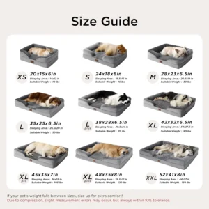 Bedsure Orthopedic Dog Beds for Extra Small Dogs- Washable Dog Cat Bed Waterproof, Comfort Pet Couch Sofa with Washable Removable Cover, Pets Bed with Nonskid Bottom, Grey, 20" view 7
