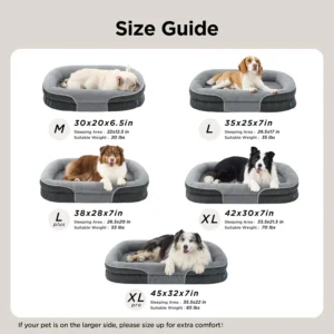 Bedsure Orthopedic Dog Beds Large Sized Dog - 360° Oval Bolster Large Dogs Bed for Senior Dogs with Waterproof Washable Cover, Big Comfort Pet Sofa Couch with Ultra-Soft Fleece, Grey, 35" view 6