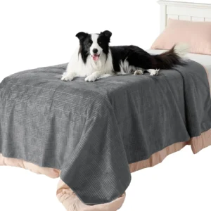 Bedsure Waterproof Bed Cover for Dogs Washable - Waterproof Blanket for Twin Bed Couch Sofa Cozy, Lightweight Furniture Protector for Pet Cat Quick Drying, Ash Grey, 68x82IN view 2