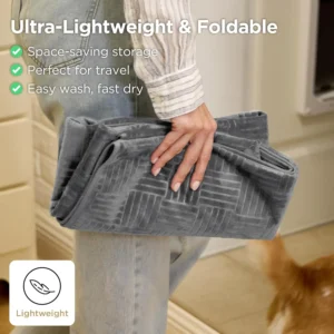 Bedsure Waterproof Bed Cover for Dogs Washable - Waterproof Blanket for Twin Bed Couch Sofa Cozy, Lightweight Furniture Protector for Pet Cat Quick Drying, Ash Grey, 68x82IN view 5