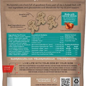 Buddy Biscuits Boosters 5 oz. Bag of Hip and Joint Soft Chews Dog Treats Made with Natural Chicken view 2