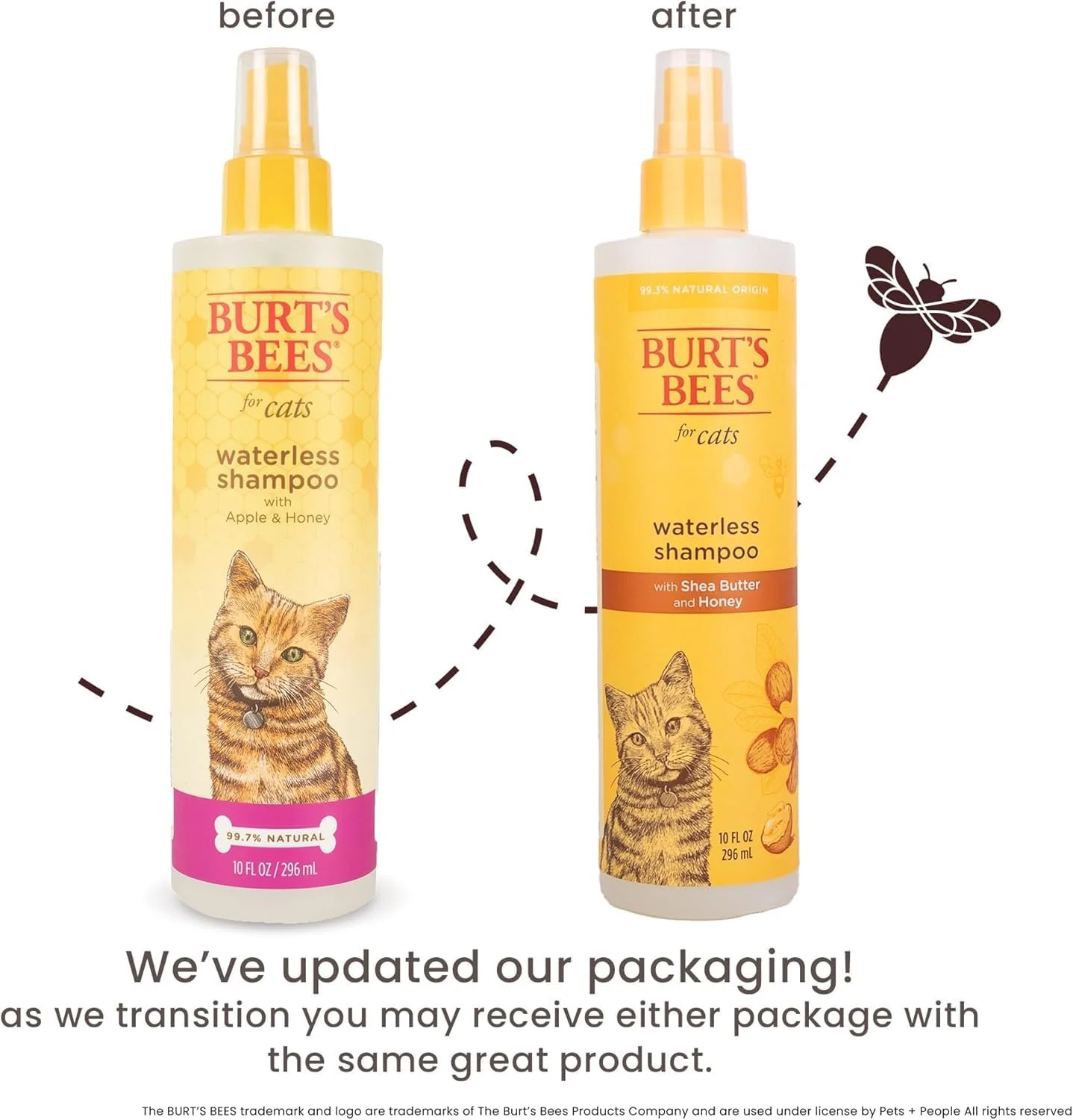 Cat enjoying a grooming session with Burt's Bees