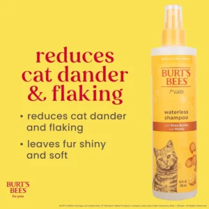 Burt's Bees for Pets Waterless Cat Shampoo Spray, No-Rinse Cat Dry Shampoo with Shea Butter & Honey for Gentle Cleaning Between Baths, pH Balanced, No Harsh Detergents, 10 Fl Oz view 5