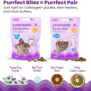 Catstages by Nina Ottosson Rainy Day Puzzle & Play Cat Puzzle Feeder – Interactive Treat Game for Indoor Cats, Level 3 Slow Feeder Enrichment Toy, 13.8" x 14" view 6