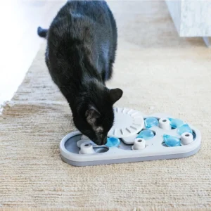 Catstages by Nina Ottosson Rainy Day Puzzle & Play Cat Puzzle Feeder – Interactive Treat Game for Indoor Cats, Level 3 Slow Feeder Enrichment Toy, 13.8" x 14"