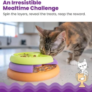 Catstages Kitty Lickin' Layers Interactive Cat Slow Feeder Treat Puzzle Toy, Dry or Wet Food, Mental Stimulation, Foraging Toy with 80+ Compartments view 2
