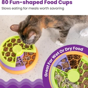 Catstages Kitty Lickin' Layers Interactive Cat Slow Feeder Treat Puzzle Toy, Dry or Wet Food, Mental Stimulation, Foraging Toy with 80+ Compartments view 3