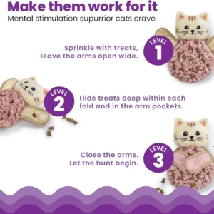 Catstages Snuffle Mat for Cats - Interactive Foraging Toy with Hidden Treats, Non-Slip Base, and Hunting Stimulation for Mental and Physical Activity, 8.7" x 6" view 4