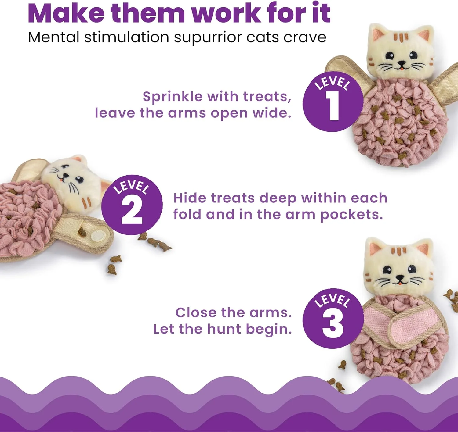 Non-slip base detail of cat snuffle mat