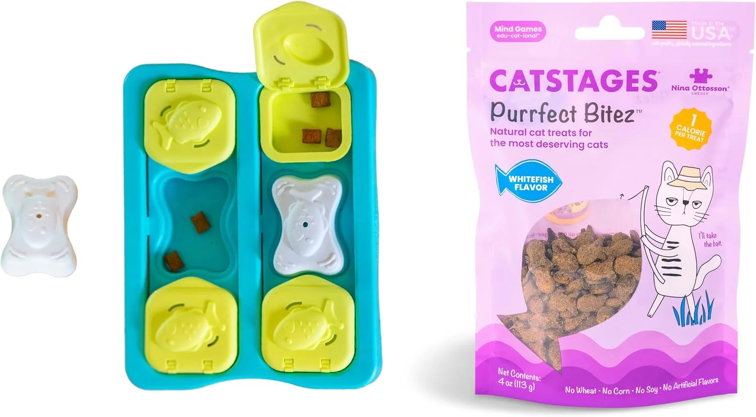 Catstages Snuffle Mat for Cats - Interactive Foraging Toy with Hidden Treats, Non-Slip Base, and Hunting Stimulation for Mental and Physical Activity, 8.7" x 6"