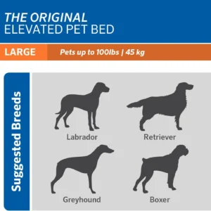 Coolaroo Original Elevated Dog Bed - Breathable Off-The-Ground Pet Bed with Cooling Fabric, Joint Relief & Moisture-Resistant Fabric, 100% Recyclable, Easy Clean, Aquatic Blue, Large view 6