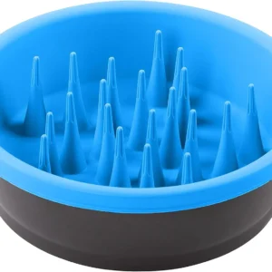 Dexas Slow Feeder Dog Bowl for Healthier Digestion, Teeth and Gums, 6 Cup Capacity, Gray view 4