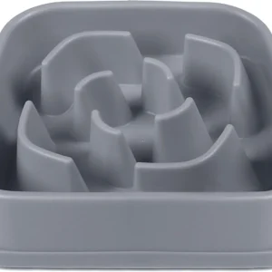 Dexas Slow Feeder Dog Bowl for Healthier Digestion, Teeth and Gums, 6 Cup Capacity, Gray