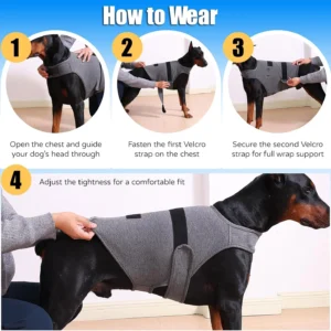 Dog Anxiety Vest - Skin-Friendly Calming Shirt for Thunder, Fireworks, Vet Visits & Separation Anxiety – No Medicine or Training Needed – Suitable for Small, Medium, and Large Dogs view 3