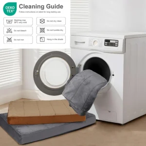 Dog Bed for Medium Dog - Orthopedic Pet Beds with Memory Foam, Waterproof Removable Washable Cover with Non-Slip Bottom, Grey, 30" L x 20" W x 3" H view 3