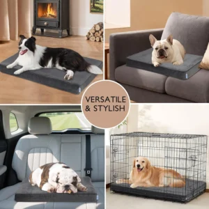 Dog Bed for Medium Dog - Orthopedic Pet Beds with Memory Foam, Waterproof Removable Washable Cover with Non-Slip Bottom, Grey, 30" L x 20" W x 3" H view 4