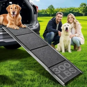 Dog Ramp for Large Pets, 71'' * 20'' Felt Surface Pet Car Ramp & Stairs, Non-Slip Design Protects Joints, Portable 300 Lbs Capacity for SUV, Truck, High Profile Vehicles view 6